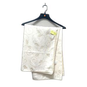 Tablecloth Leaf Spiral Holiday Cream Oblong 57"x82" Polyester/Cotton